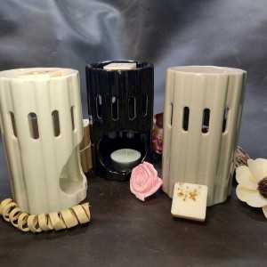 Brule-parfum en céramique 80x130 - Trois couleurs assorties - Lampe aromatique