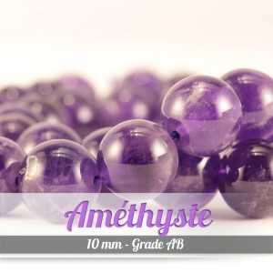 Perles en Améthyste - 10mm - Grade ABPerles