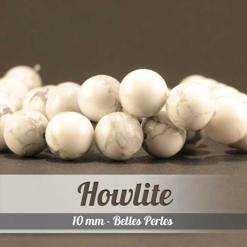 Perles en Howlite - 10mm - Grade APerles