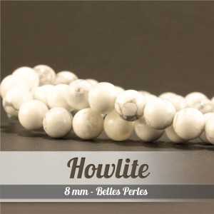 Perles en Howlite - 8mm - Grade A