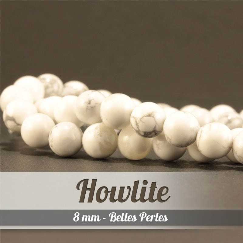 Perles en Howlite - 8mm - Grade APerles
