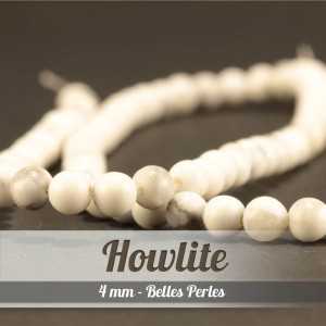 Perles en Howlite - 4mm - Grade APerles
