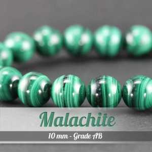 Perles en Malachite - 10mm - Grade ABPerles