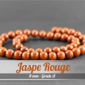 Perles en Jaspe Rouge - 8mm - Grade APerles