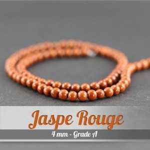 Perles en Jaspe Rouge - 4mm - Grade ABPerles
