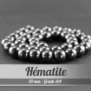 Perles en Hématite - 10mm - Grade AAPerles