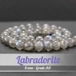 Perles en Labradorite - 8mm - Grade AA