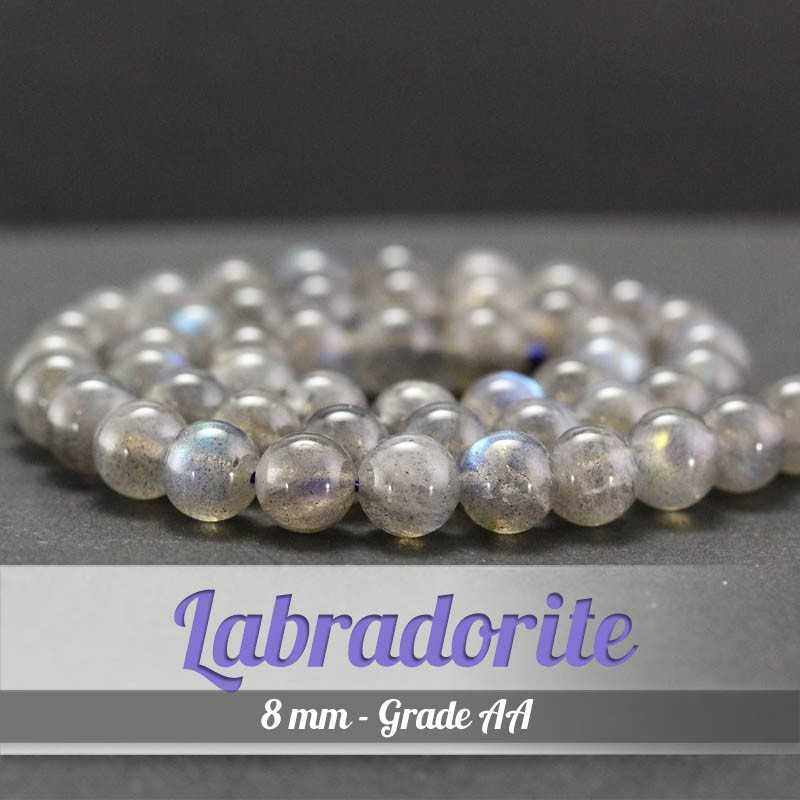 Perles en Labradorite - 8mm - Grade AAPerles