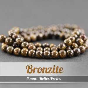 Perles en Bronzite - 4mm - Belles PerlesPerles