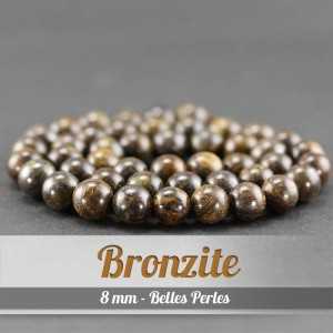 Perles en Bronzite - 8mm - Belles PerlesPerles