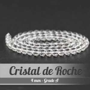 Perles en Cristal de Roche - 4 mm - Grade A