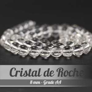 Perles en Cristal de Roche - 8 mm - Grade AA