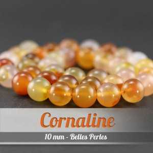 Perles en Cornaline - 10mm - Belles Perles