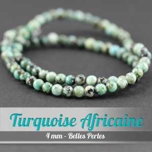 Perles en Turquoise Africaine - 4mm - Belles Perles