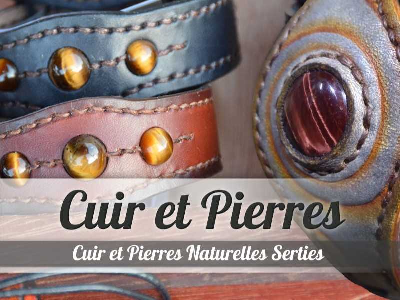 Menu Bracelets Cuir et Pierres, cuir véritable et pierres naturelles