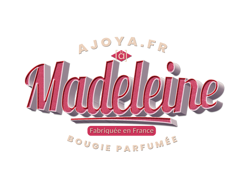 Ajoya senteur Madeleine Gourmande. Logo Madeleine, une douceur de parfumerie ajoya.fr